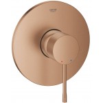 Shower tap Wall-mounted external part 1 way material: Brass mixer With plate without hand shower, hose and holder brushed warm sunset, color: Pink Gold surface: Brushed Wall-mounted - external part