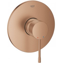 Shower tap Wall-mounted external part 1 way material: Brass mixer With plate without hand shower, hose and holder brushed warm sunset, color: Pink Gold surface: Brushed Wall-mounted - external part