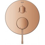 Shower tap Wall-mounted external part 3 way material: Brass mixer With plate without hand shower, hose and holder warm sunset, color: Pink Gold surface: Glossy Wall-mounted - external part