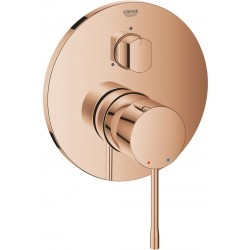 Shower tap Wall-mounted external part 3 way material: Brass mixer With plate without hand shower, hose and holder warm sunset, color: Pink Gold surface: Glossy Wall-mounted - external part