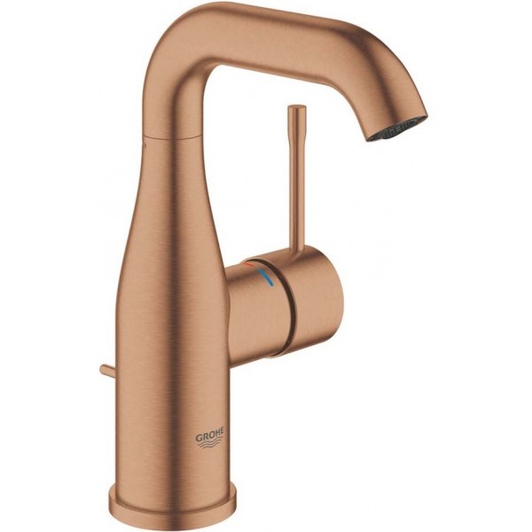 Wash basin tap Deck-mounted L size material: Brass mixer With pop-up waste set, color: Pink Gold surface: Brushed Deck-mounted Wash basin tap Deck-mounted L size material: Brass mixer With pop-up waste set, color: Pink Gold surface: Brushed Deck-mounted