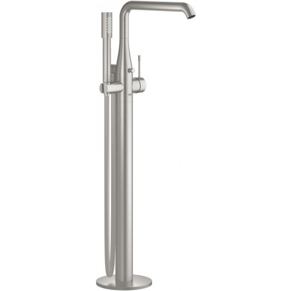 Bathtub tap Floor-standing external part material: Brass supersteel, color: Chrome surface: Brushed Floor standing