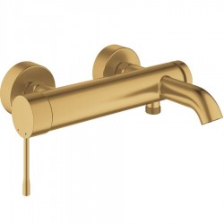 Μπαταρία μπανιέρας επίτοιχη από ορείχαλκο κορμός (χωρίς τηλέφωνο, σπιράλ, στήριγμα) brushed cool sunrise αναμεικτική, χρώμα: Χρυσό επιφάνεια: Βουρτσισμένη Επίτοιχες