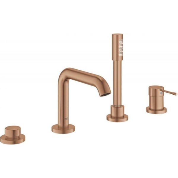 Bathtub tap Deck-mounted external part material: Brass, color: Pink Gold surface: Brushed Deck-mounted
