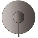 Shower tap Wall-mounted external part 1 way material: Brass mixer With plate without hand shower, hose and holder hard graphite, color: Grey surface: Glossy Wall-mounted - external part