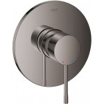 Shower tap Wall-mounted external part 1 way material: Brass mixer With plate without hand shower, hose and holder hard graphite, color: Grey surface: Glossy Wall-mounted - external part