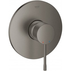 Shower tap Wall-mounted external part 1 way material: Brass mixer With plate without hand shower, hose and holder brushed hard graphite, color: Grey surface: Brushed Wall-mounted - external part