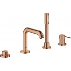 Bathtub tap Deck-mounted external part material: Brass, color: Pink Gold surface: Glossy Deck-mounted
