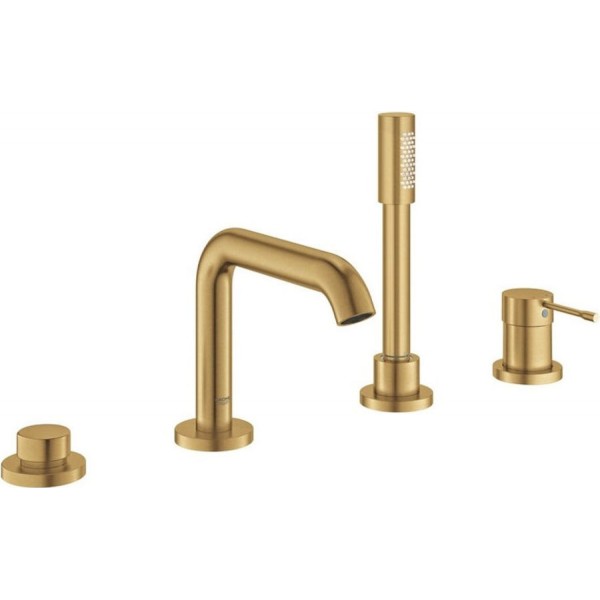 Bathtub tap Deck-mounted external part material: Brass, color: Gold surface: Brushed Deck-mounted