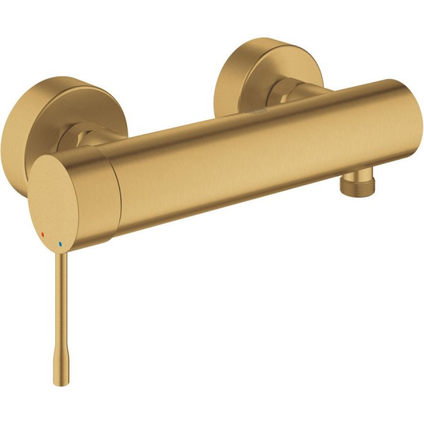 Shower tap Wall-mounted exposed material: Brass mixer without hand shower, hose and holder, color: Gold surface: Brushed Wall-mouned exposed