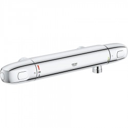 Μπαταρία ντουζιέρας επίτοιχη από ορείχαλκο θερμοστατική κορμός (χωρίς τηλέφωνο, σπιράλ, στήριγμα) χωρίς ροζέτες, χρώμα: Χρωμέ επιφάνεια: Γυαλιστερή Επίτοιχες