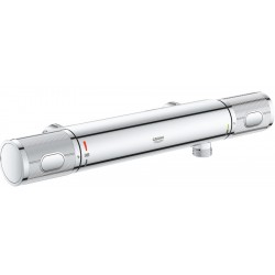 Shower tap Wall-mounted exposed material: Brass thermostatic without hand shower, hose and holder, color: Chrome surface: Glossy Wall-mouned exposed