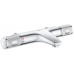 Bathtub tap Wall-mounted exposed material: Brass without hand shower, hose and holder thermostatic, color: Chrome surface: Glossy Wall-mouned exposed