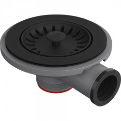 Βαλβίδα νεροχύτη υπερχείλισης Μαύρο Ματ (Matte Black) για νεροχύτες 611 από πλαστικό Βαλβίδες-σιφώνια