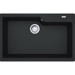 Sink Granite 78x50 free nested 1 bowl onyx, color: Black Granite