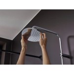 Bathtub tap with showerpipe and overhead shower Wall-mounted material: Brass thermostatic, color: Chrome surface: Glossy Wall-mounted exposed with showerpipe and overhead shower Bathtub tap with showerpipe and overhead shower Wall-mounted material: Brass thermostatic, color: Chrome surface: Glossy Wall-mounted exposed with showerpipe and overhead shower