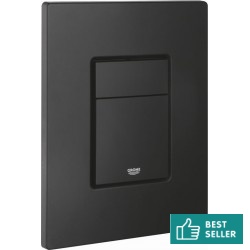 Πλακέτα εντοιχιζόμενου καζανακίου phantom black από ABS διπλής ενέργειας με πνευματικό μηχανισμό, χρώμα: Μαύρο επιφάνεια: Ματ