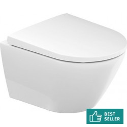 Σετ Λεκάνη επίτοιχη (κρεμαστή) υψηλής πίεσης + Κάλυμμα soft closing Rimless Wrapover κρυφή στήριξη durafix, 48x37 επιφάνεια: Γυαλιστερή, χρώμα: Λευκό Επίτοιχες ΥΠ