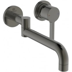 Kitchen tap Wall-mounted material: Brass, color: Grey surface: Brushed Wall-mounted