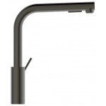 Kitchen tap Deck-mounted material: Brass with shower, color: Grey surface: Brushed Deck-mounted Kitchen tap Deck-mounted material: Brass with shower, color: Grey surface: Brushed Deck-mounted
