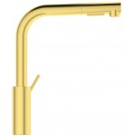 Kitchen tap Deck-mounted material: Brass with shower, color: Gold surface: Brushed Deck-mounted Kitchen tap Deck-mounted material: Brass with shower, color: Gold surface: Brushed Deck-mounted