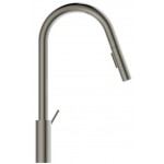 Μπαταρία κουζίνας επικαθήμενη από ορείχαλκο με ντους 2 ροών, C-Spout, silver storm, χρώμα: Χρωμέ επιφάνεια: Βουρτσισμένη Επικαθήμενες