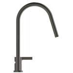 Kitchen tap Deck-mounted material: Brass, color: Grey surface: Brushed Deck-mounted