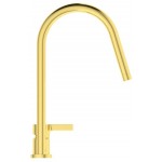 Kitchen tap Deck-mounted material: Brass, color: Gold surface: Brushed Deck-mounted