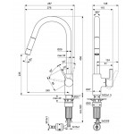 Kitchen tap Deck-mounted material: Brass with shower, color: Chrome surface: Glossy Deck-mounted Kitchen tap Deck-mounted material: Brass with shower, color: Chrome surface: Glossy Deck-mounted