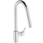 Kitchen tap Deck-mounted material: Brass with shower, color: Chrome surface: Glossy Deck-mounted Kitchen tap Deck-mounted material: Brass with shower, color: Chrome surface: Glossy Deck-mounted