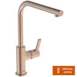 Kitchen tap Deck-mounted material: Brass, color: Pink Gold surface: Glossy Deck-mounted