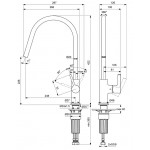 Kitchen tap Deck-mounted material: Brass, color: Chrome surface: Brushed Deck-mounted Kitchen tap Deck-mounted material: Brass, color: Chrome surface: Brushed Deck-mounted