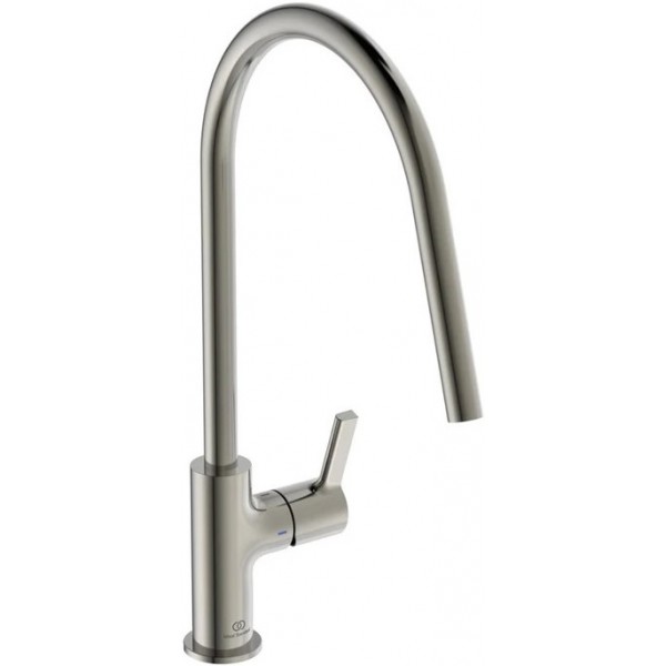 Kitchen tap Deck-mounted material: Brass, color: Chrome surface: Brushed Deck-mounted Kitchen tap Deck-mounted material: Brass, color: Chrome surface: Brushed Deck-mounted