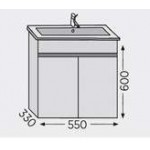 Furniture base with washbasin 55x33x60 material: Wood composite 1 basin wall mounted, color: White Cabinets with wash basin Furniture base with washbasin 55x33x60 material: Wood composite 1 basin wall mounted, color: White Cabinets with wash basin