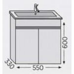 Furniture base with washbasin 55x33x60 material: Wood composite 1 basin wall mounted, color: Wood Grey Cabinets with wash basin Furniture base with washbasin 55x33x60 material: Wood composite 1 basin wall mounted, color: Wood Grey Cabinets with wash basin