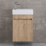 Furniture base with washbasin 45x26x60 material: Wood composite 1 basin wall mounted walnut, color: Wood Oak Cabinets with wash basin Furniture base with washbasin 45x26x60 material: Wood composite 1 basin wall mounted walnut, color: Wood Oak Cabinets with wash basin