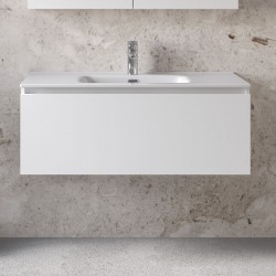 Βάση επίπλου με νιπτήρα 81x46x35 από ξύλο συνθετικό επίτοιχου τύπου με 1 νιπτήρα, χρώμα: Λευκό Βάσεις επίπλου με νιπτήρα