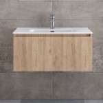 Furniture base with washbasin 81x46x35 material: Wood composite 1 basin wall mounted walnut, color: Wood Oak Cabinets with wash basin Furniture base with washbasin 81x46x35 material: Wood composite 1 basin wall mounted walnut, color: Wood Oak Cabinets with wash basin