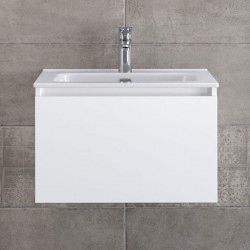 Furniture base with washbasin 61x46x35 material: Wood composite 1 basin wall mounted, color: White Cabinets with wash basin