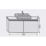 Furniture base with washbasin 81x46x50 material: Wood composite 1 basin wall mounted walnut, color: Wood Oak