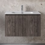 Furniture base with washbasin 81x46x50 material: Wood composite 1 basin wall mounted, color: Wood Grey Furniture base with washbasin 81x46x50 material: Wood composite 1 basin wall mounted, color: Wood Grey