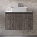 Furniture base with washbasin 81x46x50 material: Wood composite 1 basin wall mounted grey, color: Wood Grey Furniture base with washbasin 81x46x50 material: Wood composite 1 basin wall mounted grey, color: Wood Grey
