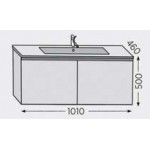 Furniture base with washbasin 101x46x50 material: Wood composite 1 basin wall mounted, color: Wood Grey Furniture base with washbasin 101x46x50 material: Wood composite 1 basin wall mounted, color: Wood Grey