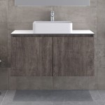 Furniture base with washbasin 101x46x50 material: Wood composite 1 basin wall mounted grey, color: Wood Grey Furniture base with washbasin 101x46x50 material: Wood composite 1 basin wall mounted grey, color: Wood Grey