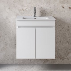 Furniture base with washbasin 61x36x60 material: Wood composite 1 basin wall mounted, color: White