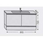 Furniture base with washbasin 81x46x72 material: Wood composite 1 basin countertop walnut, color: Wood Oak Cabinets with wash basin