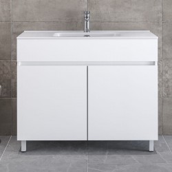 Furniture base with washbasin 101x46x72 material: Wood composite 1 basin countertop, color: White