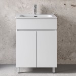 Furniture base with washbasin 61x46x72 material: Wood composite 1 basin countertop, color: White