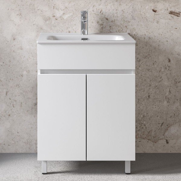 Furniture base with washbasin 61x46x72 material: Wood composite 1 basin countertop, color: White Cabinets with wash basin Furniture base with washbasin 61x46x72 material: Wood composite 1 basin countertop, color: White Cabinets with wash basin