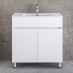Furniture base with washbasin 81x46x72 material: Wood composite 1 basin countertop, color: White
